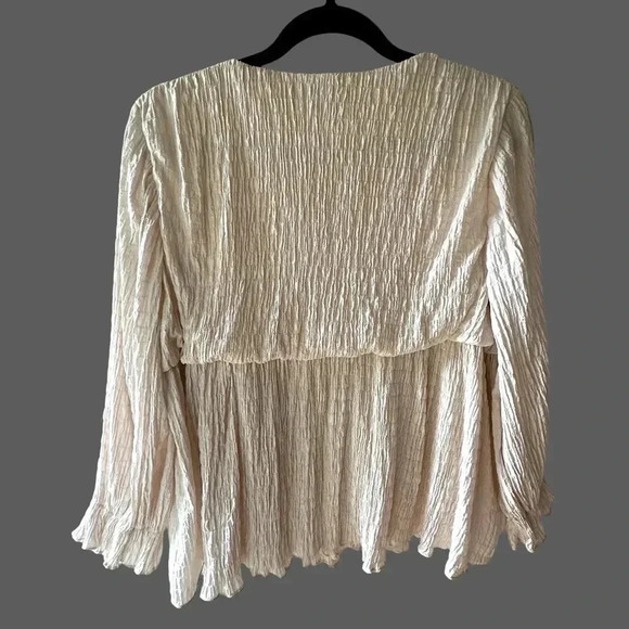 RUFFLED TIERED LONG SLEEVE PINK TOP | SIZE: MEDIUM - Picture 8 of 13